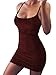 Produktbild GARYOB Kleider Damen Glitzer Spaghetti Strap Stretchy Partykleider, Weinrot, Gr.- 36-38 EU/ Large