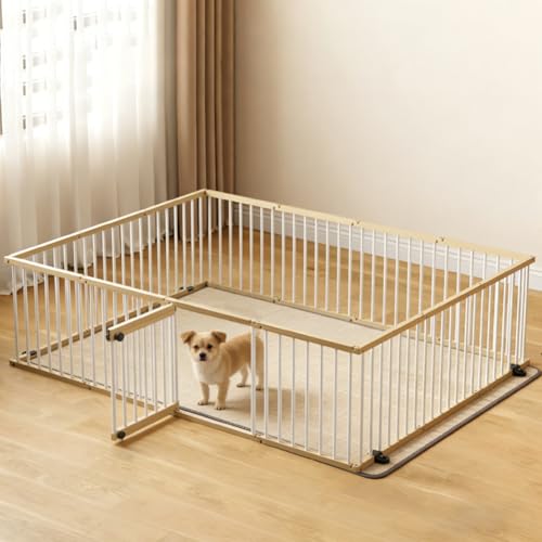 ペットサークル ペットフェンス 高さ50CM DIY 犬 ケージ 猫用 犬 さく 柵 折りたたみ 安全柵 ドア付き 滑り止め固定器付き 組み立てが簡単 小型犬 中型犬 室内外兼用（12枚）