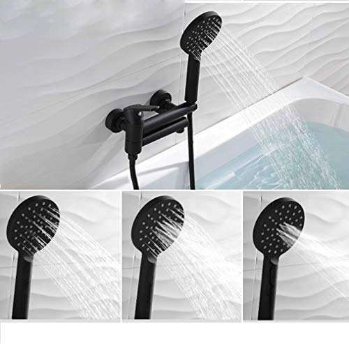 Robinets de baignoire avec bouchonneuse intégrée ensemble complet noir - 4