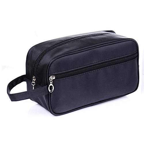 Preisvergleich Produktbild Reise-Kulturbeutel Große Kapazitäts-Schwarz-Kultur Wash-Beutel mit Aufhängehaken Reisetasche Kit Toilettenartikel Organizer Taschen (Color : Black, Size : 26x10x15cm)