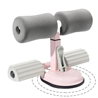 Adjustable Sit Up Bar,Sit Up Bar Floor, Abdominal Assistant Sit Up Exercise Equipment With Suction Cup Holder, Training For Fitness Exercising Muscles Abdominal Full Body Training (Pink)