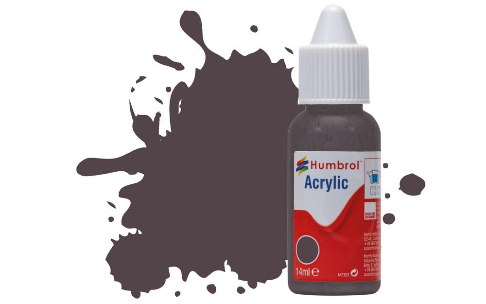 Humbrol Acrylic Paint No.251 RLM 81 Dunkelbraun Matt Dropper Bottle,Dark Brown (De),14ml