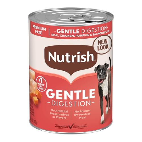Image of Nutrish Gentle Digestion Premium Pate Wet Dog Food,Real Chicken,Pumpkin & Salmon Recipe,13 oz. Can,(Rachael Ray),(Pack of 24)