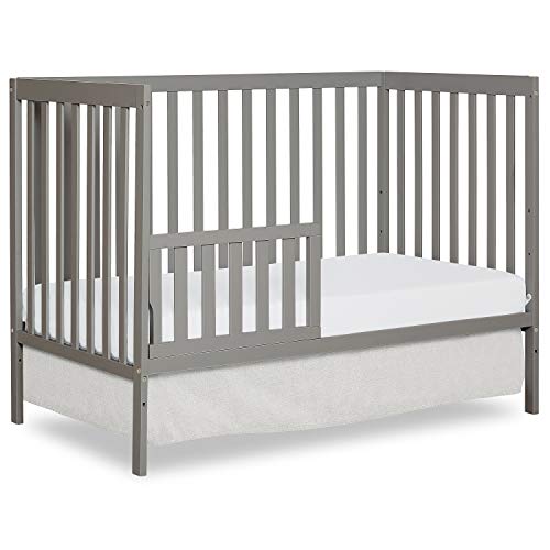Image of Dream On Me Toddler Guard Rail for Convertible Crib, Solid Wood Bed Rail for Toddler Bed Conversion, Cool Grey