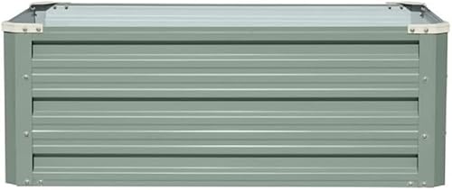 Garden Metal Raised Vegetable Planter in Sage Green Outdoor Flower Trough Herb Grow Bed Box 3 Sizes Small 60x60cm Medium 80x60cm Large 120x90cm (Medium 80x60cm x1)