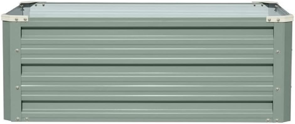 Garden Metal Raised Vegetable Planter in Sage Green Outdoor Flower Trough Herb Grow Bed Box 3 Sizes Small 60x60cm Medium 80x60cm Large 120x90cm (Medium 80x60cm x1)