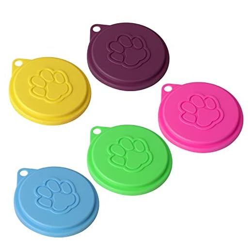 JIAKAI 5 PCS Pet Dog Cat Food Can Cover Pet self-Sealing，Reusable pet Food lids, Environmentally Friendly（Color Random）