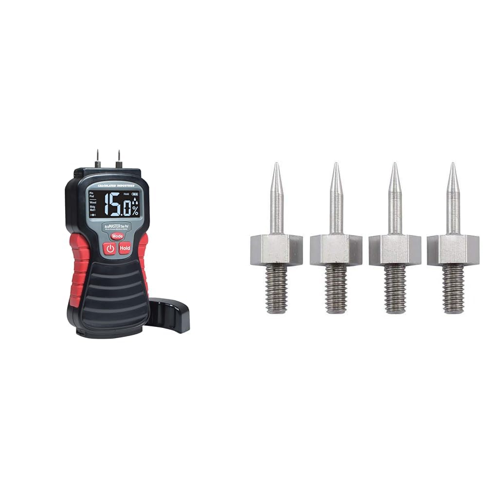 Calculated Industries 7445 AccuMASTER Duo Pro Pin & Pinless Moisture Meter Detects Hidden Leaks & General Tools PIN3 Replacement Pins for MMD4E, RHMG650 and RHMG700DL Silver