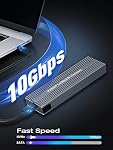 M.2 NVME SATA SSD Enclosure Adapter ,V VCOM Tool-Free USB 3.2 Gen 2 10Gbps NVMe PCI-E 6Gbps SATA M-Key / B+M Key Solid State Drive External Adapter with UASP Trim, for SSDs 2242 2260 2280