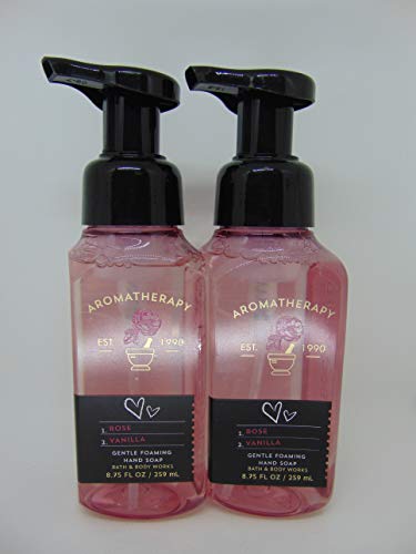 Bath & Body Works Aromatherapy Gentle Foaming Hand Soap in Rose Vanilla (2 Pack)