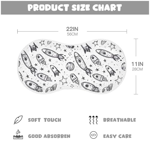 xigua Spaceships Baby Burp Cloths for Newborn Boys and Girls 4 Pack, Soft & Absorbent Cotton Baby Burp Cloth, Baby Washcloths, Newborn Towel, Burp Rags4
