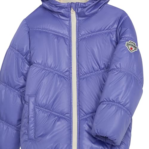 Girls' Fleece-Lined Hooded Puffer Jacket4