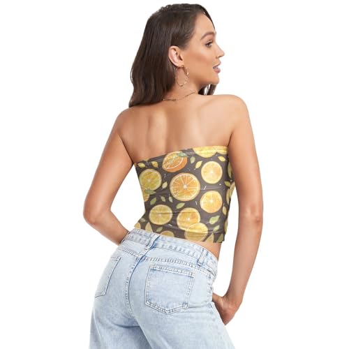 Vintage Birds Flower Butterfly Women's Crop Tops Soft Strapless Bandeau Bra Tank Top for Teen Girls Gym2