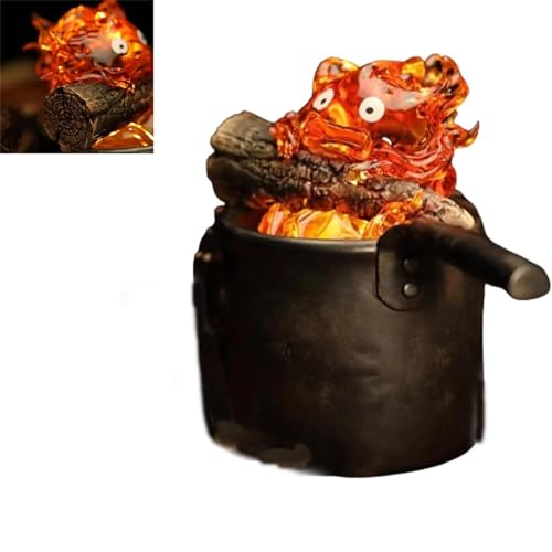 Threegoat Luce notturna Calcifer, lampada Calcifer, piccola lampada da scrivania adorabile con illuminare la tua stanza, luci a fiamma tremolante per il campeggio(A) Threegoat Luce notturna Calcifer, lampada Calcifer, piccola lampada da scrivania adorabile con illuminare la tua stanza, luci a fiamma tremolante per il campeggio(A)