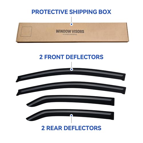 Image of Window Visors Rain Guards for 2007-2013 Toyota Yaris Sedan, Out-Channel Window Vent Wind Deflectors Visors Shades for 07-13 Toyota Yaris
