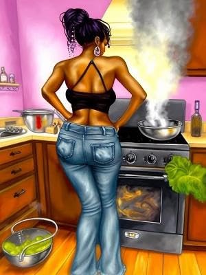 SKRYUIE 5D Diamond Painting Kits African Women Kitschen Life Full Drill by Number Kits, African Woman DIY Craft Paint with Diamond Art Kits for Adultss Cross Stitch Decorations (12x16inch)