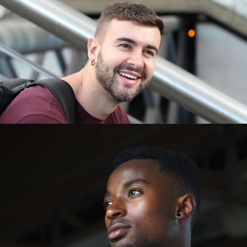 8 Pairs Black Mens Earrings Stud,Stainless Steel Aretes de Hombre Earrings for Men Set Cool Aretes Para Hombre Male Earrings Surgical Steel Ear Rings for Men Earrings Hypoallergenic4