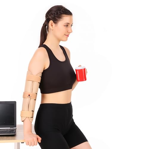 Image of Elbow Brace Arm Immobilizer Splint (XXL) | Cotton Elbow Support Stabilizer with Aluminum Strips for Fracture, Sprains, Dislocation & Arthritis Pain Relief | Adjustable & Lightweight