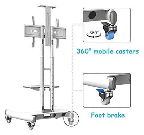 Soporte móvil para TV con ruedas y estantes ajustables miniatura 4