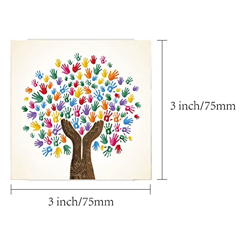 CREATCABIN Tree of Life Planter Box Wood Cube Flower Pot Square Small Rustic Desk Decor Decorative Palm for Garden Indoor Outdoor Plants Teacher Office Women Gift Succulent 3 x 3 Inch - Image 2