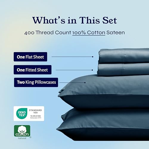 image for California Design Den King Bed Sheets Set - Soft 400 Thread Count Sate