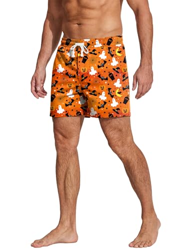 Image of Deyeek 5.5 Inch Mens Pajama Shorts Sleep Cotton Lounge PJ Lightweight Elastic Waist Drawstring Nightwear Bottom with Pockets