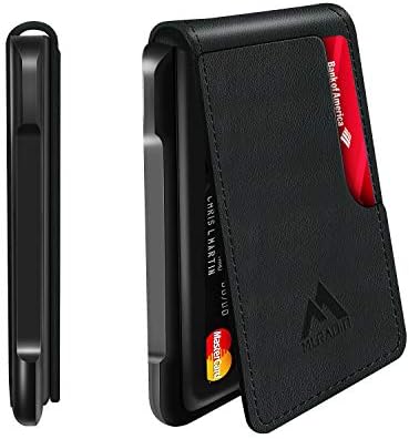 MURADIN Mens Wallet Tactical Bifold Wallets for Men Metal RFID Blocking Aluminum Money Cards Holder Gifts for Men