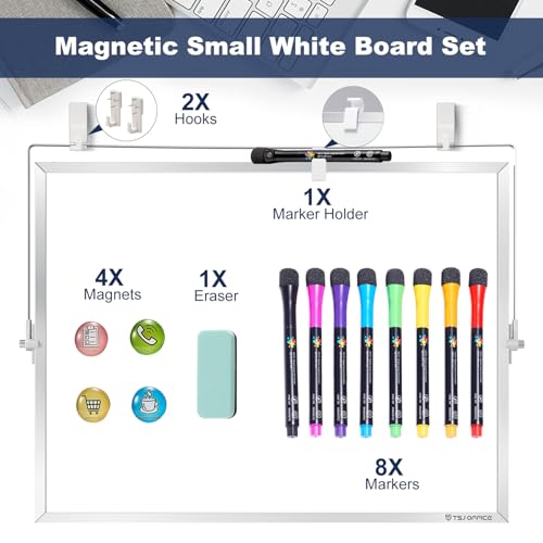 Image of TSJ OFFICE Small White Board - 18 X 14 Inches Silver Framed Dry Erase Board