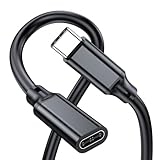 Cable de extensión corto USB C macho a hembra, 0.7 pies, USB 3.1 Gen 2 5A PD 100W de carga y cable extensor de transferencia de datos de 10 Gbps para cargador USB-C, MacBookPro, iPad Air, Hub,
