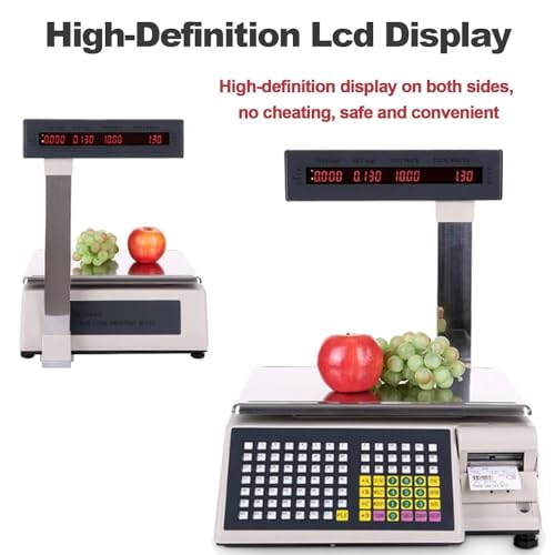 Báscula digital con impresora y doble pantalla LCD miniatura 6