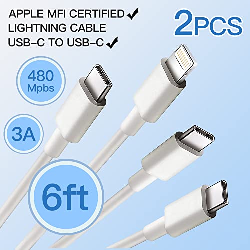 Iphone 11 12 13 14 Fast Charger,【Apple Mfi Certified】 30W Type C Fast Charger Block With 6Ft Type C & Lightning Cable For Iphone 14/13/13 Pro/12/12 Pro/12 Pro Max/11/Xs Max,Ipad,Airpods Macbook Air #TOP1