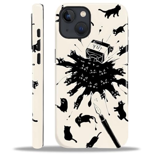 Coque iPhone 15 Plus protection contre les chutes silicone rigide antichoc chat