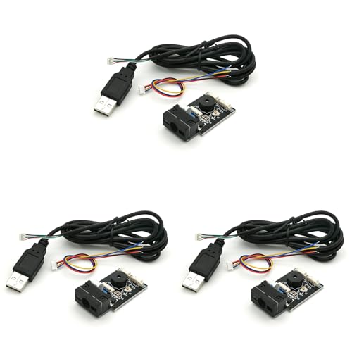 Iyalezirk 3X escáner de códigos de barras con cable USB GM65 lector de códigos de barras 1D 2D módulo lector de código QR Buzzer CMOS para recordar con cable UART