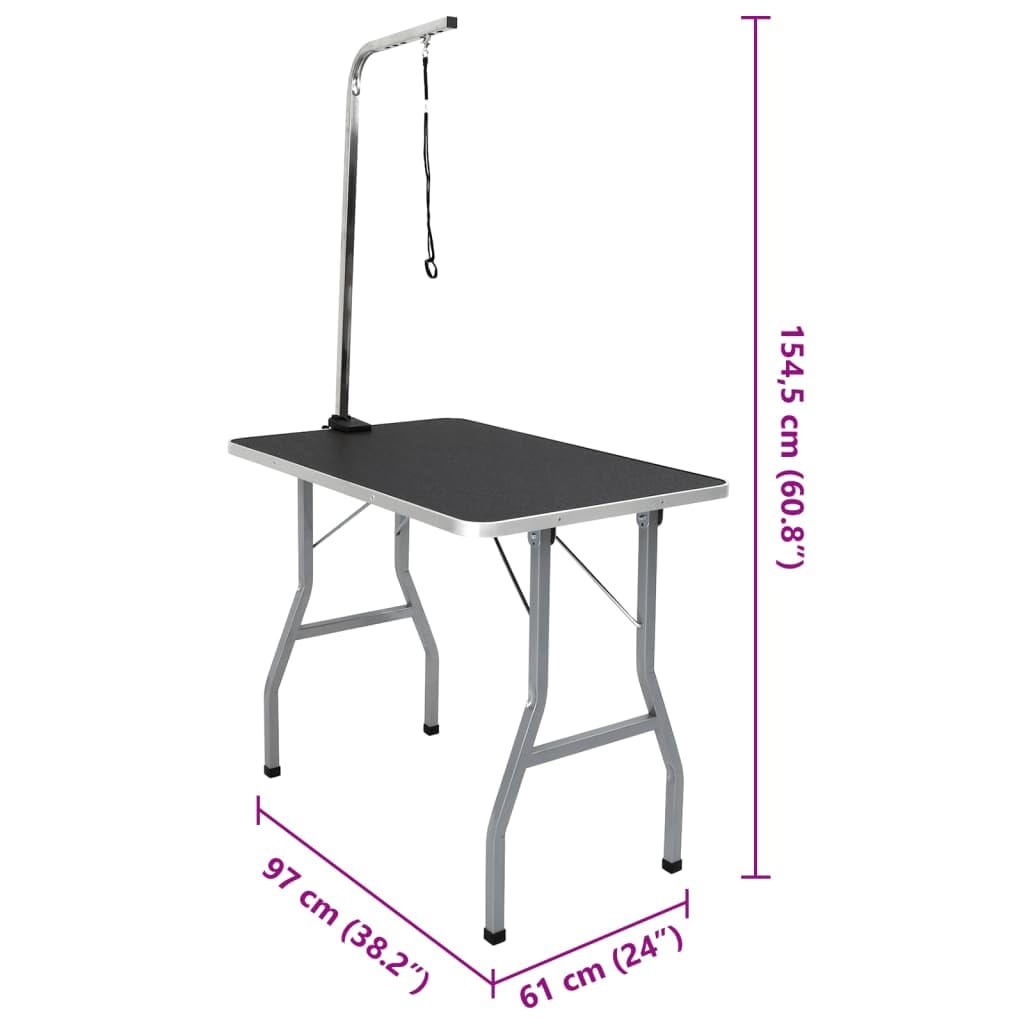 Tomostar Table de Toilettage pour Chien Pliante, Table de Tonte Ajustable pour Chiens Chats 1 Potence