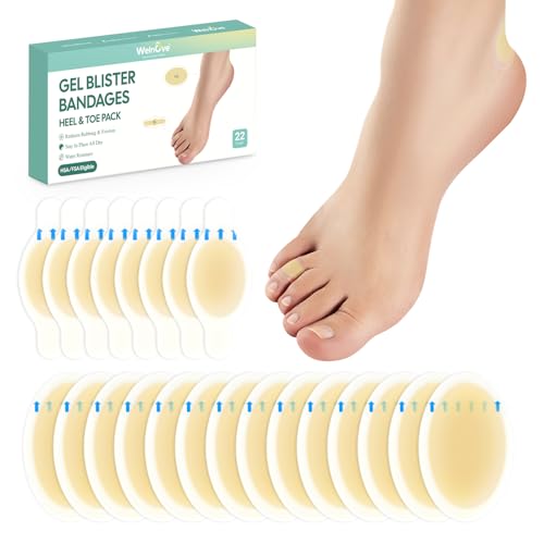 Bende idrocolloidali per alluce valgo, cerotti idrocolloidali – Welnove 22 ct gel Bende per piedi e tallone, prevenzione e recupero delle vesciche – Confezione assortita