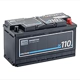 ECTIVE - AGM DC110 12V 110Ah - Deep Cycle Versorgungsbatterie wartungsfrei - VRLA Aufbaubatterie für Boote, Van, Wohnmobil, Camper