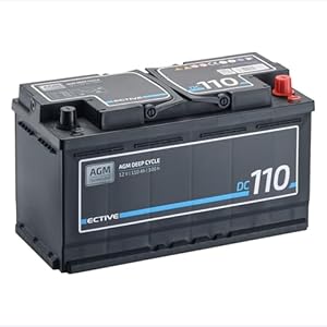 ECTIVE - AGM DC110 12V 110Ah - Deep Cycle Versorgungsbatterie wartungsfrei - VRLA Aufbaubatterie für Boote, Van, Wohnmobil, Camper
