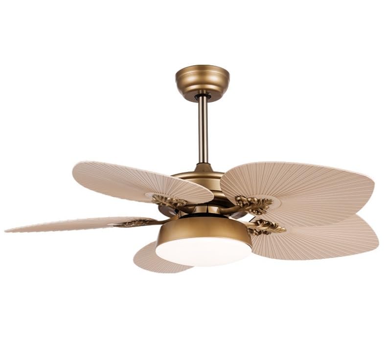 FENGJISUN Ventilador De Techo Cocina Ventilador De Techo LED con Control Remoto, Luz 5 Aspas, Moderno, Granja Minimalista, Hotel, Cocina, Dormitorio Exteriores Interiores(52in)