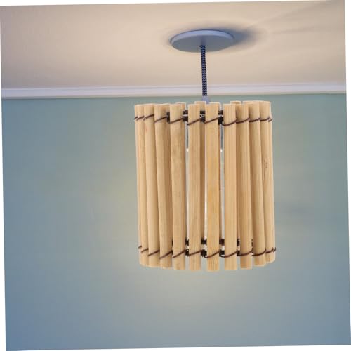 Image of jojofuny Bamboo Woven Lampshade 2.75X2.36X2.36In Small Vintage Hanging Lamp Shade for Pendant Light Home Decor Tea Room Ambiance