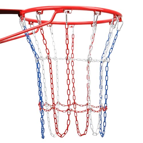 WWFFEN Metal Basketball Net Replacement, Heavy Duty Carbon Steel Chain Net for Basketball Hoop...