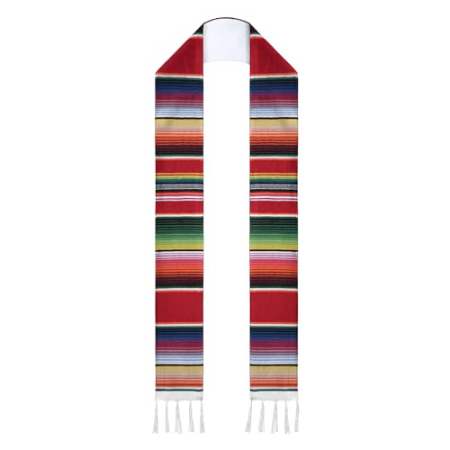 Endea Graduation Mexican Hispanic Serape Stole (Red)