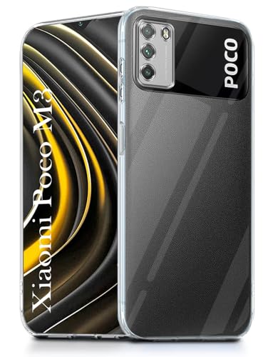 Image of Jkobi Back Cover for Xiaomi Poco M3 (Silicone Clear Shockproof Case with Camera Protection | Soft and Flexible | Transparent)