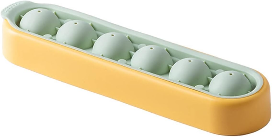 Ice Pop Molds Food grade home assisted ice making mold Whisky hockey with lid Silicone products(Yellow)