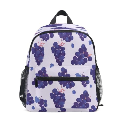 Cartable pour garçons filles motif raisins violets, cadeau de rentrée idéal