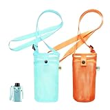 HIOQFR 2pcs Funda Botella Agua Colgar Portátil Bolsa Porta Botellas de Agua Senderismo Bolsa para Botella de Agua Bolso Bandolera para Botella Portabotellas con Correa Soporte para Botellas Camping
