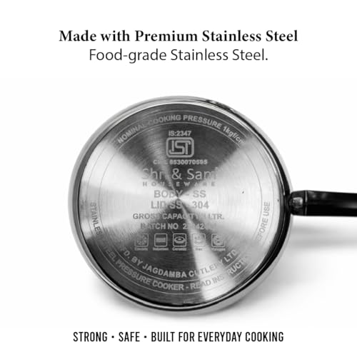 Image of Everyday Stainless Steel 3 Litre Belly Pressure Cooker, Mirror Finish, Inner Lid Design, Gas and Induction Compatible