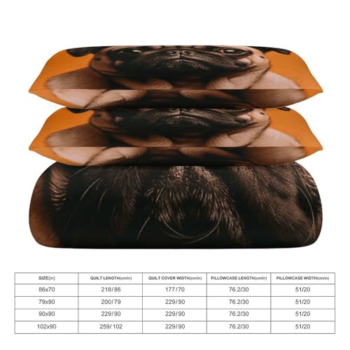 Housse de couette carlin avec fermeture éclair pour grand lit douillet - 3