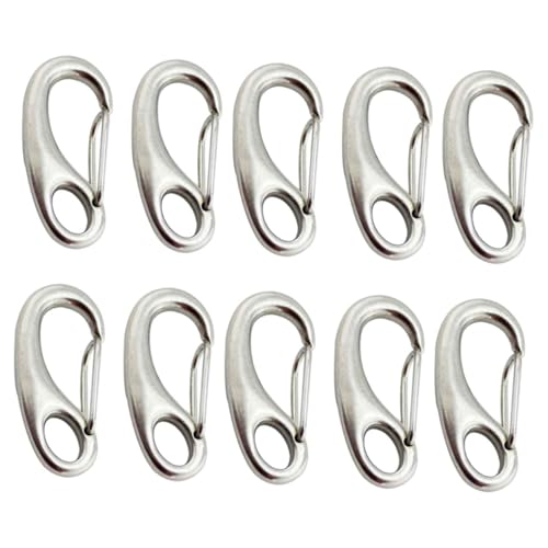 Musisaly 10er Edelstahl Karabinerhaken Set