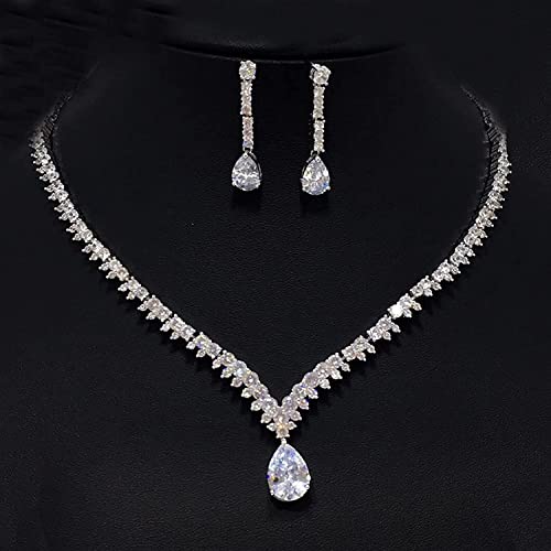Bijoux de mariée cristal goutte d'eau parure de luxe pour mariage