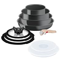 Lagostina Ingenio Vivissima, Set 10 Pezzi in Ceramica Antiaderente con Manico Rimovibile